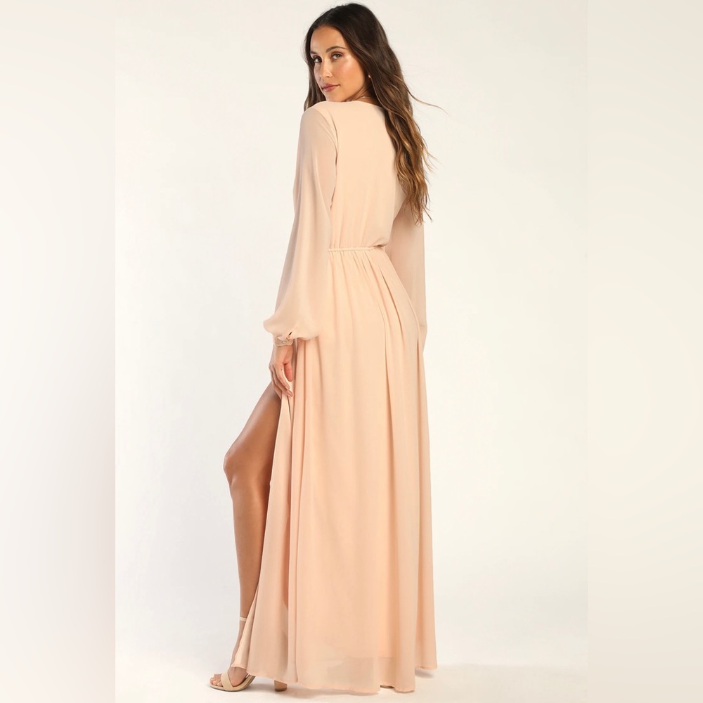 Lulus Wondrous Water Lilies Blush Pink Maxi Dress